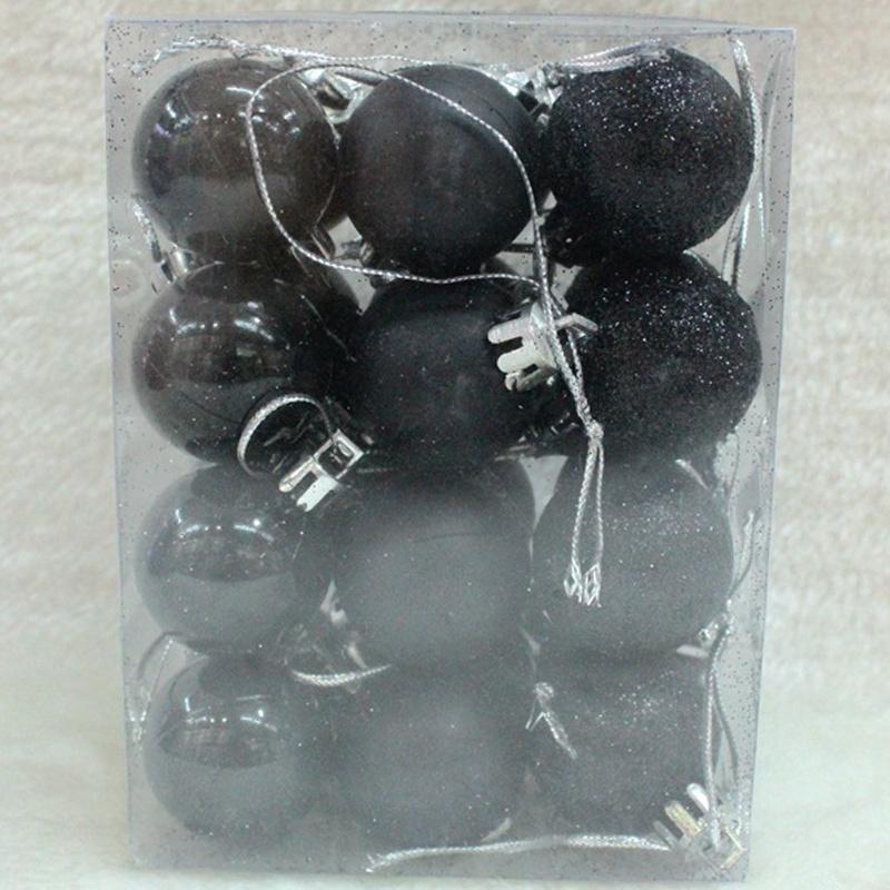 

Набор шариков для рождественского декора. 24 шт чёрный
