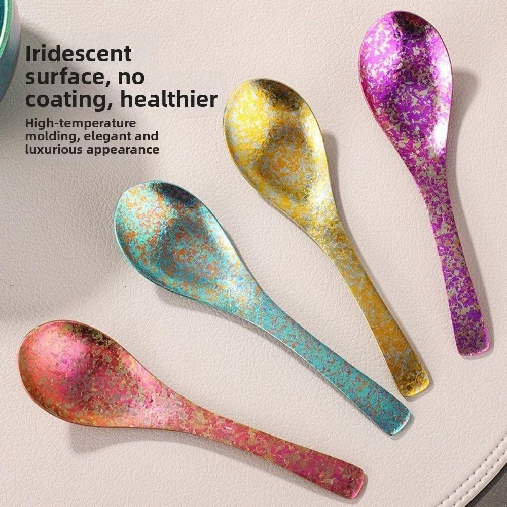 Thick Handle Outdoor Camping Tableware Lightweight Kids Long Handled Soup Spoon