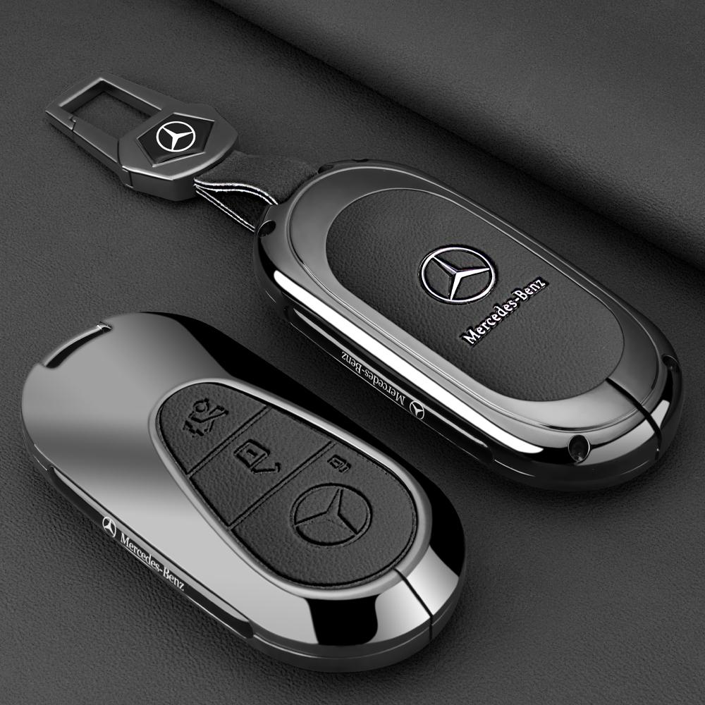 ZJH5   Leather Smart Remote Key Protector Car Key Case Cover For Mercedes Benz A C E S GLC GLE GLB W204 W205 W206 W212 W213 W221 W223