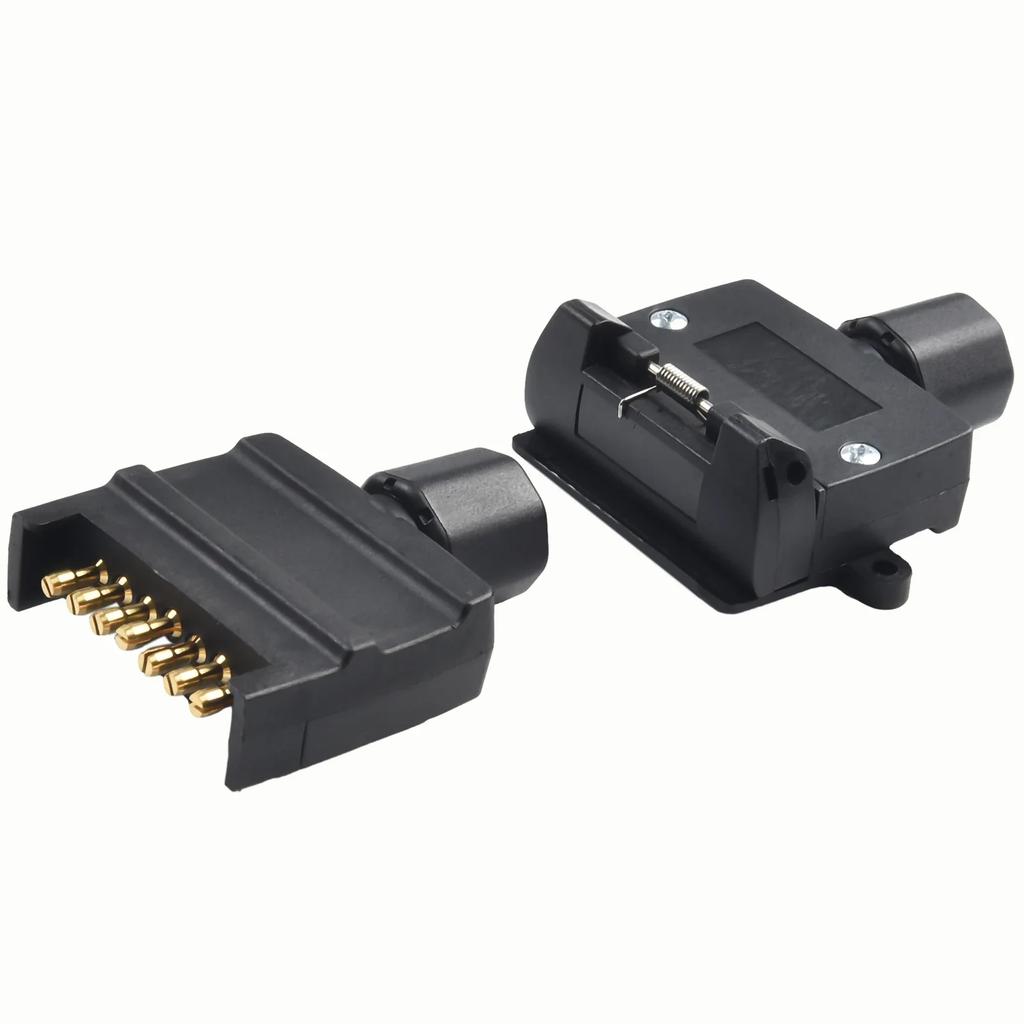 Connector Flat Trailer Plug RV Frosted Socket Set Cross Slotted Copper Needles Flat Trailer Plug 7Pin Hot Sale