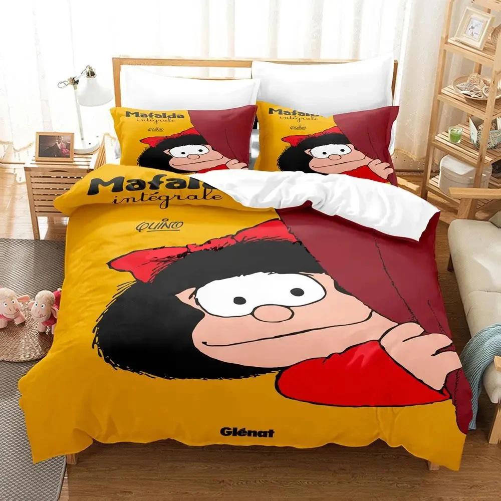 Mafalda Zēnu Guļamistabas Gultasveļa Vienguļama Divguļama Pilna Karaliene Karaļa Izmēra Pieaugušo Sega 3D Anime Gultas Palagu Komplekts Sega Pārvalks Spilvendrāna
