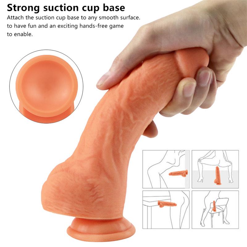 Adult Erotic Sex Products Female Masturbation Device Manual Thrusting Simulation Penis Silicone Thick Soft Fake Penis