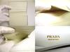 Autêntico Porta-Cartões PRADA Branco Couro Macio #a801 Reformado