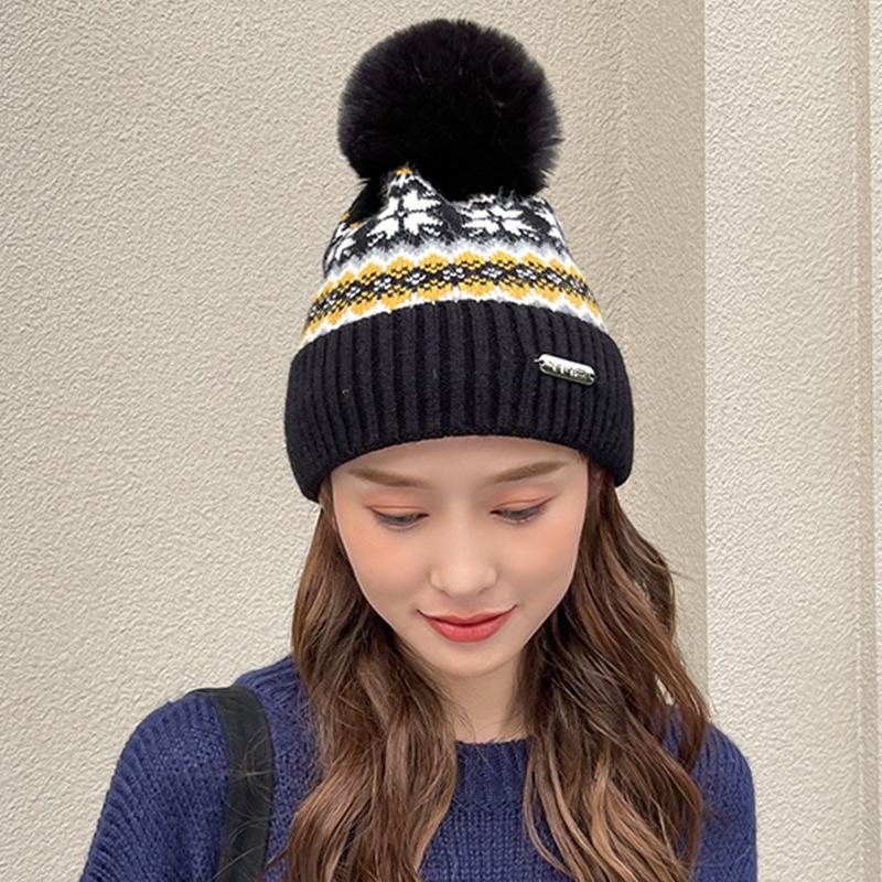 Luer for kvinne mann vinter strikket varme duskhatter jenter stripe kasjmir luer dame utendørs tykk lue femme