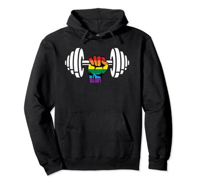 Gay Pride Rainbow Flag Dumbbell Hoodie