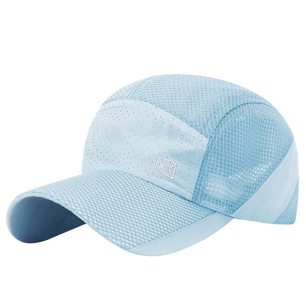 Simple CZ027 [White Fang] Hat, Sports, Cap, Mesh, Stylish, Logo, Breathable, Men's, Women's, (Light Blue)