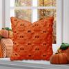 Halloween Plush Faux Fur Pillowcase Comfortable Ghost&Pumpkin Pillow Cover Throw Pillow Cover for Sofa Couch Bed Living Room