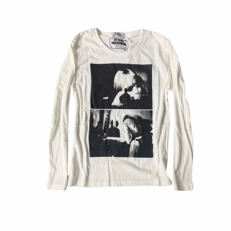 Y2K Streetwear Long Sleeve Tee Abstract Print Casual Punk Style Unisex T-Shirt Teens