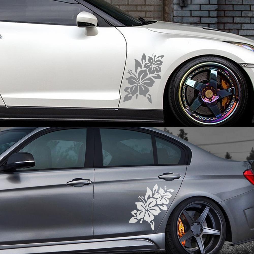 Vine Hibiscus Car Sticker Car Whole Body Vinyl Decal Waterproof Vehicles Motorcycle Stickers Car Accessories Decoration Exterior