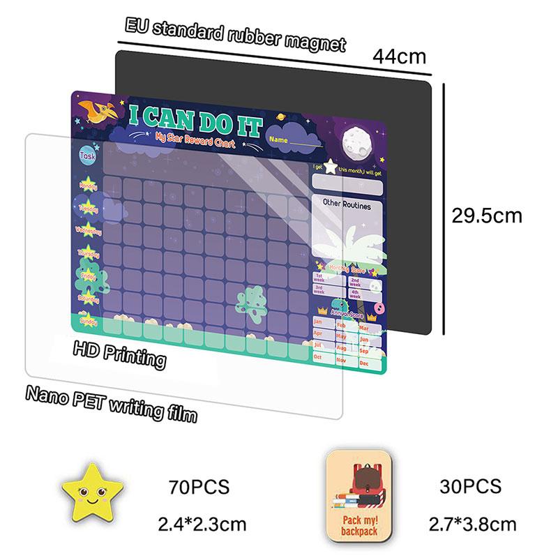 Preschool Toys Children English Magnetic Reward Chart Good Habits To Develop Time Activity Schedule Refrigerator Stickers Games
