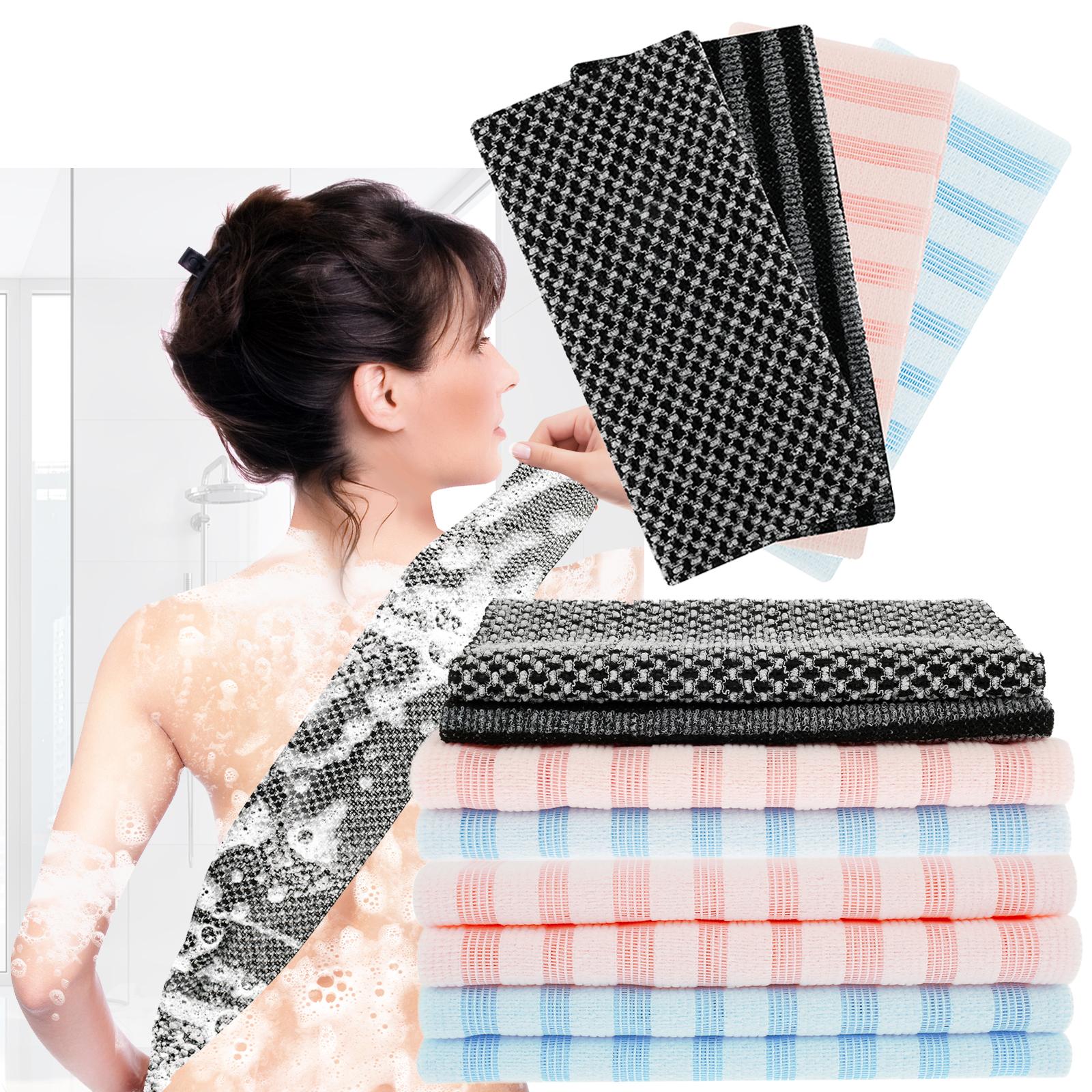 

4Pcs Japanese Rubbing Washcloth Exfoliating Shower Back Towel Brush Bathroom Beauty Skin Body Back Scrubber Fast Drying Style A