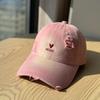 2026Matching Korean-style heart-embroidered baseball cap for couples, women's spring-summer simple versatile soft-top duckbill cap that makes the