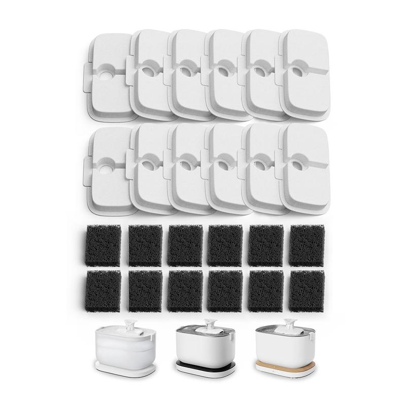 12er Pack Ersatzfilter für Dockstream kabellose Katzen-Trinkbrunnen PLWF005/PLWF115/WF105, Haustier-Brunnenfilter