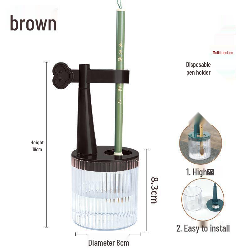 Yu Bao Ge Multipurpose Pen Holder & Calligraphy Brush Rest with Ink Tray & Drying Clip