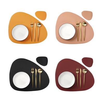 Irregular Leather Placemat and Coaster Set Oil-proof Table Pads Home Decoration Coffee Bowl Plate Household Decoration