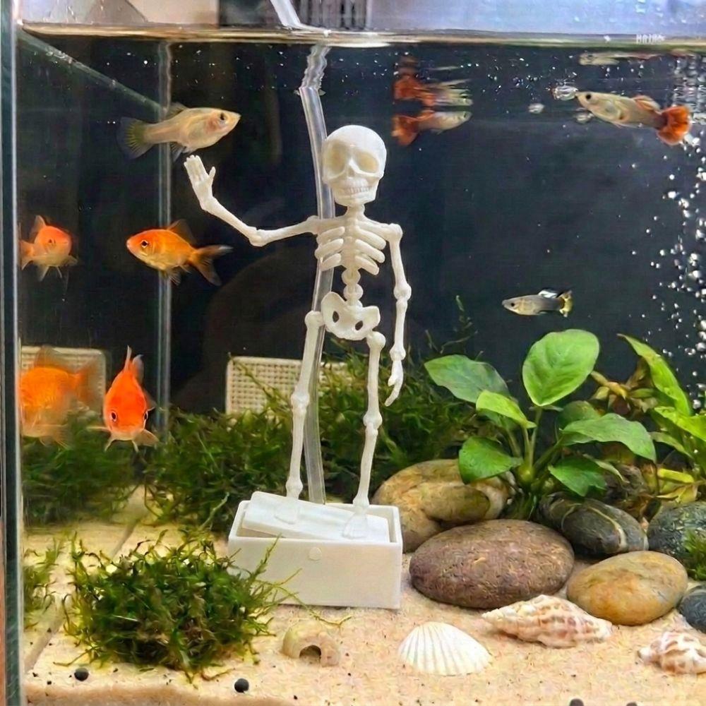 Skeletons Statue Dancing Skeleton Aquarium Bubbler Fish Tank Layout Decor