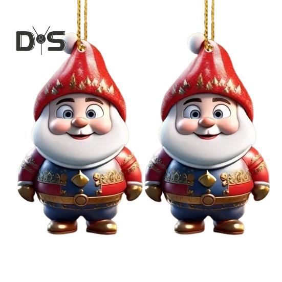 1 pereche de figurine de desene animate pandantiv, ușor de agățat, ornamente acrilice de Crăciun, pandantiv colorat, reutilizabil, agățat pentru decorațiuni festive, brad de Crăciun