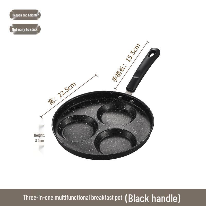 Bakelite Handle Non-Stick Breakfast Frying Pan with Multi-Hole Mold for Eggs, Pancakes, and Burgers