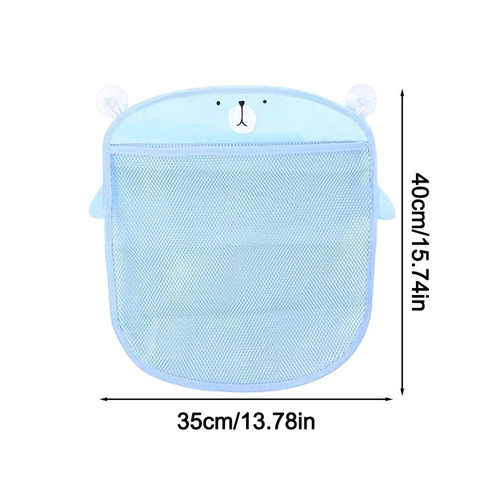 Mesh Holder Toy Storage Net For Bath Time Large-capacity Design Water-draining Mesh Self-adhesive Suction Hooks