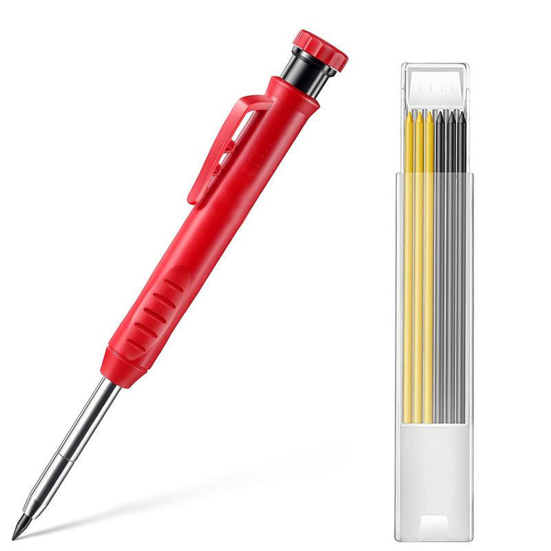 Solide Zimmermannbleistift-Minen Tiefloch-Mechanikstifte für Holz Glas Metall Markierwerkzeug-Set für Holzbearbeitung Architekt