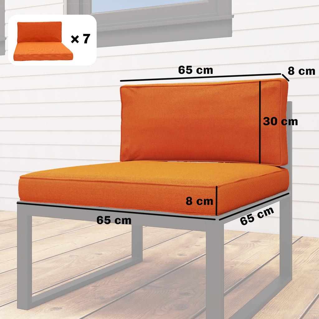 14-piece Dining Set Cushions - Orange