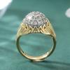 Trendy Inlaid White CZ Women's Ring Sparkling Two Color Hand Carving Daily Wear Party Jewelry Anniversary Gift