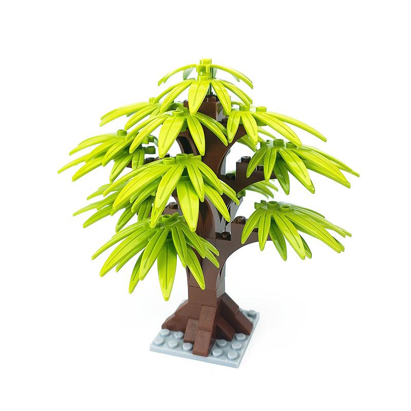 MOC Pflanzen- und Baumteile: Grünes Gras, Kiefern, Blattblumen & Stadtbausteine Zubehör - Bauklötze Set