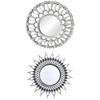 2x Decorative Wall Mirror Living Room Round Easy Mounting Home Decor