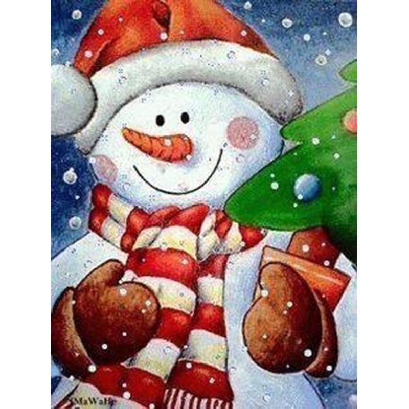 Full Round Drill Diamond Painting 5D Snowman Diamond Embroidery Winter Landscape Cross Stitch Home Decoration