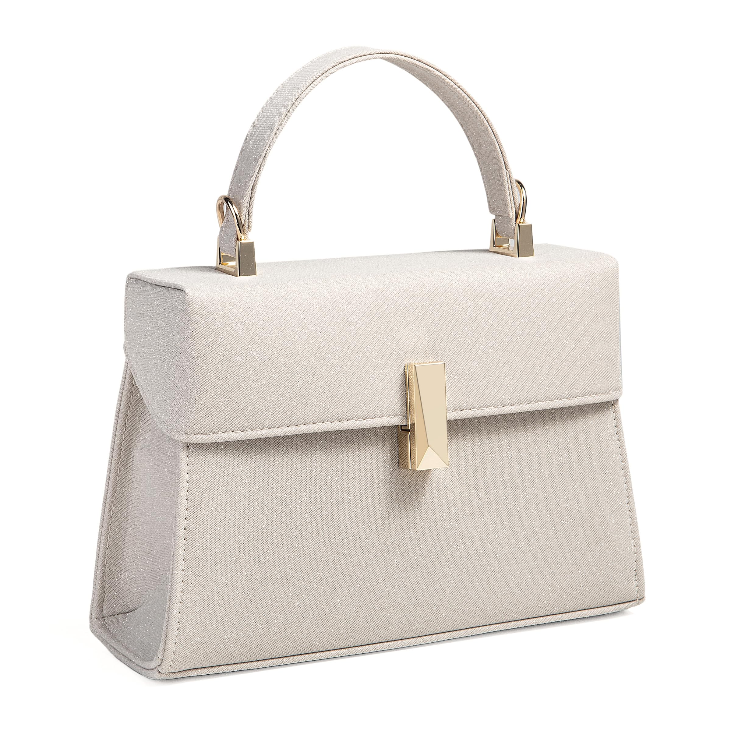 

MUDUO Fashionable Large Party Bag, Wedding Bag, 2-Way Handbag, Crossbody Bag, Shoulder Bag (Beige) [Used]