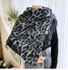 Classic Leopard Print Scarf with Tassels - Thick, Warm & Windproof for Fall/Winter | Vintage Style Polyester Shawl for Women