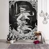 Witchcraft Tarot Tapestry Wall Hanging Black Khaki Sun Moon Starry Universe Geometric Pattern Dormitory Home Decoration Curtains