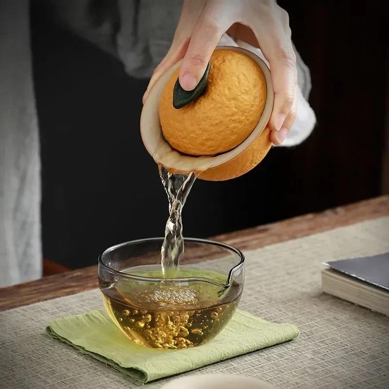 Customize Chinese Tea Set Ceramic Portable Teapot Set Travel Gaiwan Tea Cups of Tea Ceremony Accessories One Pot Two Cup Suit