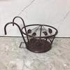Fence Flower Pot Holder Metal Hanging Basket with Double Hook Over The Rail Potted Plant Holder for Railings Balcony Fence Terrace