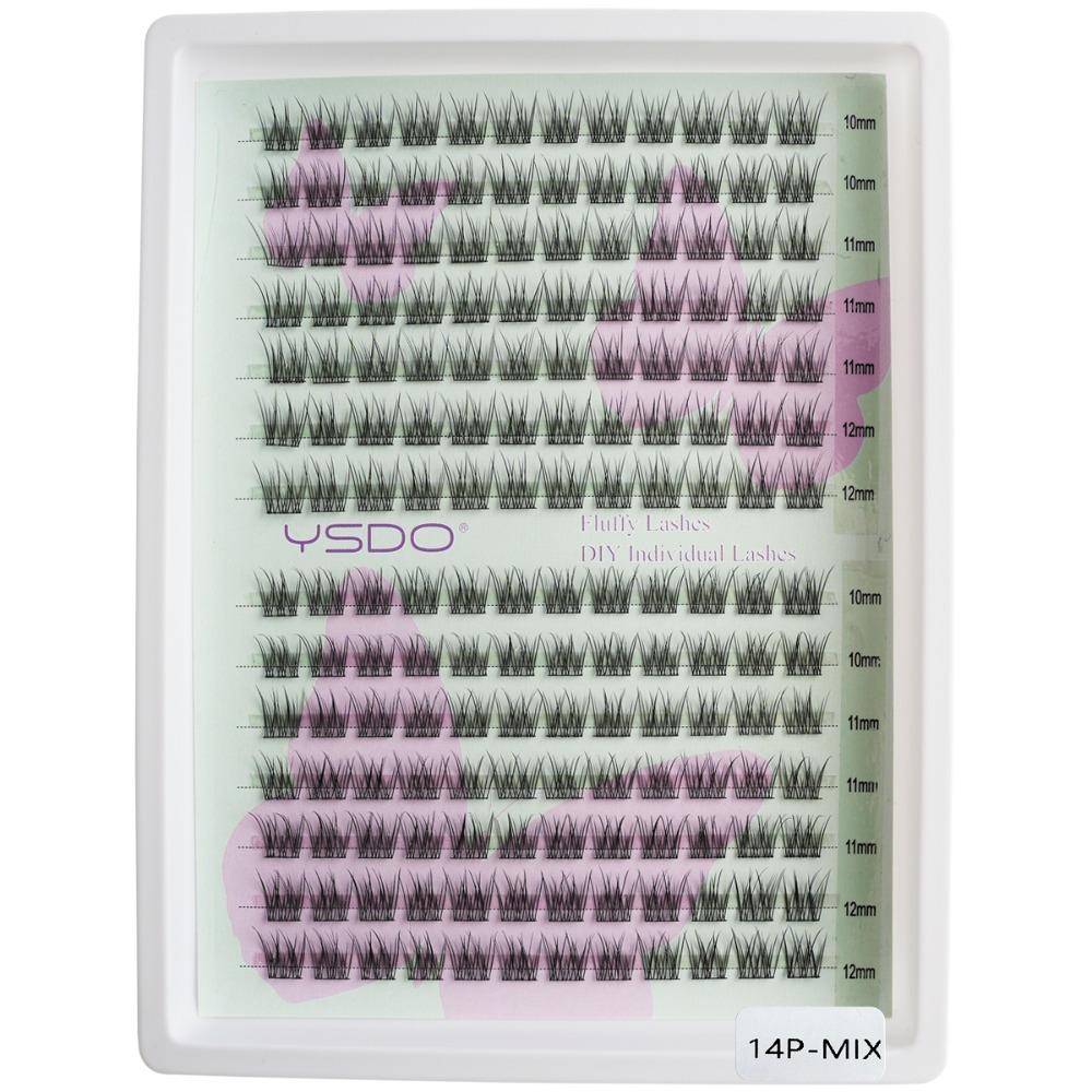 Wispy Natural Look False Eyelashes No Need Glue Individual Lashes Black DIY Lash Extensions 14P-MIX