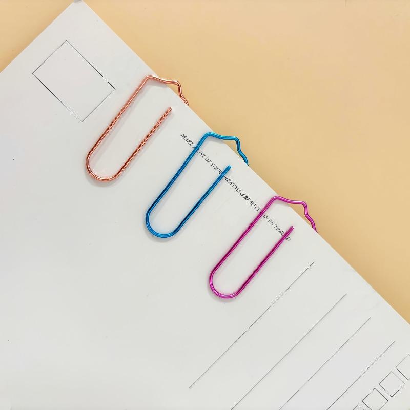 12pcs Rose Shaped Paper Clips Colorful Metal Clips Office School Supplies Organizing Documents Craft Metal Clips Office Supplies