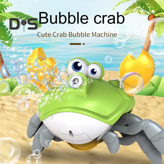 Walking Crab Bubble Machine Automatic Bubble Blower with LED Lights & Music Electric Fun Outdoor Bubble Playset for Kids