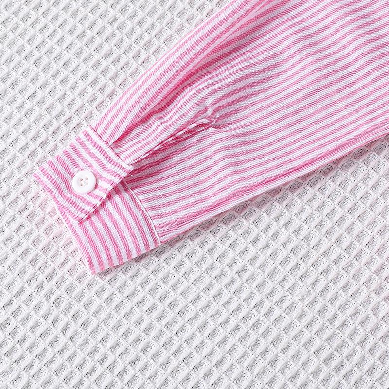 Girls' Toddler Outfit New Autumn Korean Style Doll Collar Long Sleeve Top Striped Pants