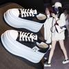 Leather little white shoes women's summer mesh single shoes muffin platform sports shoes small casual shoes tide