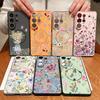 Girl Flowers Pattern Case For Samsung Galaxy S26 Ultra S25 Edge S24 Plus S23 FE S22 A17 A54 A55 A56 A57 5G Magnetic For Magsafe Matte Cover
