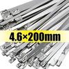 20/300Pcs Metal Zip Ties Secure Self-Locking Mechanism Stainless Steel Cable Ties for Exhaust Wrap Garage Outdoor Fastener