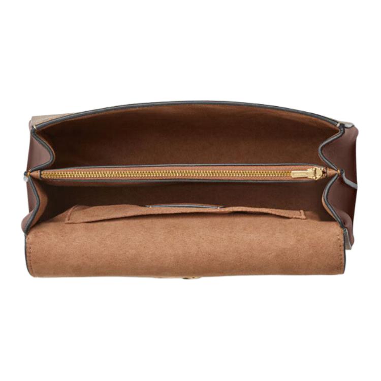 New COACH Eliza Artificial Leather Shoulder Bag Crossbody Bag Handbag Large Size Women's Brown CW012-IMXHE