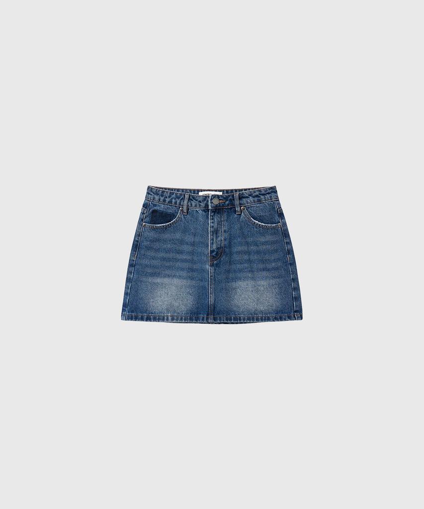 General Idea Washed Denim Mini Skirt [Dark Blue] / Gf1Lsk502