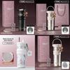 Ceramic Double Drink Coffee Cup With Handles And Straw For Office And Home Use