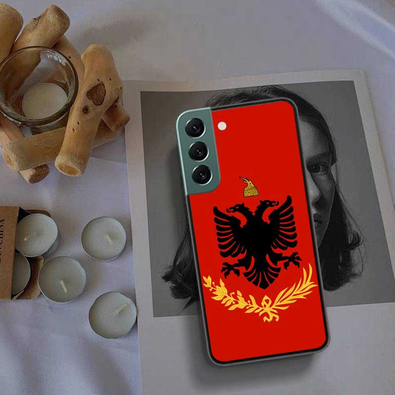 

Чехол для телефона с флагом Албании для Samsung A02 A03 A03S A04 A04S Galaxy A55 A35 A25 A15 S10 Lite A9 A8 A7 A6 Plus A90 A80 Чехол TPU Cle Samsung A9 2018