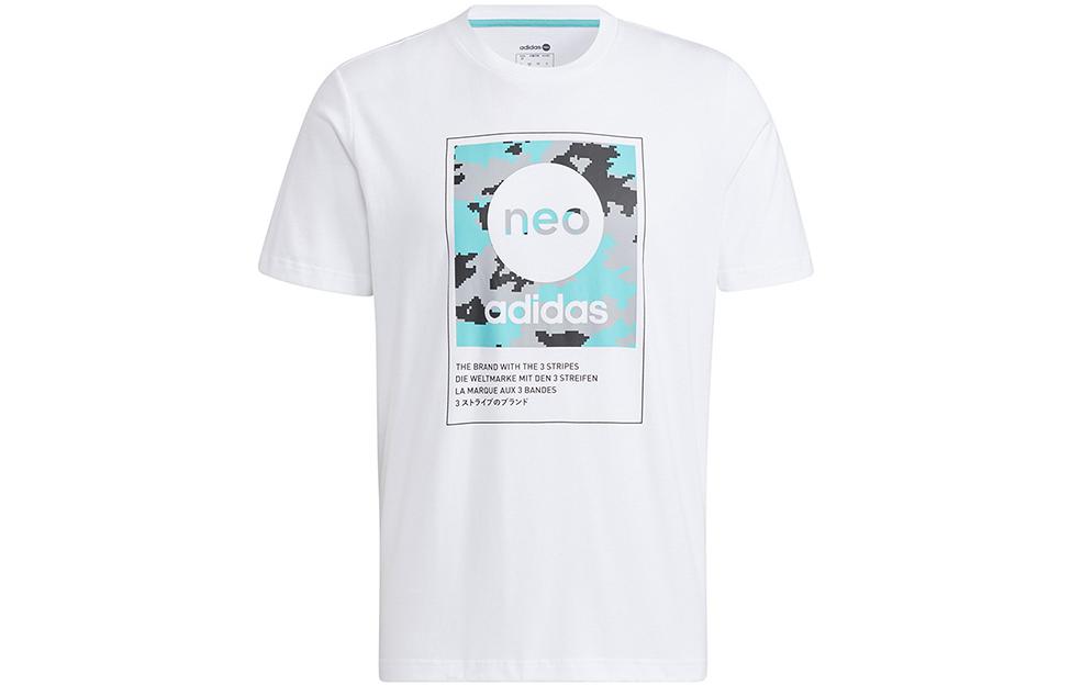 

Adidas Neo T Shirts Men s White Crew Neck Moderate Straight Fit HC9711 XXL