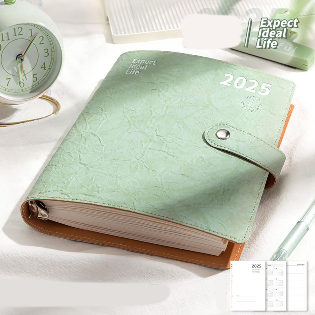 

Плотная кожаная тетрадь формата А5 на 2025 год, деловой планировщик с отрывными листами, ежедневник для студентов, дневник учета на 365 дней, блокнот, заметки, 188 листов A5