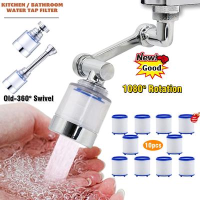 Filtro Acqua per Rubinetto Rimuove Cloro Metalli Pesanti Doccino Filtrante Acqua Dura Morbida Filtrazione Bagno Purificatore Rotante 360/1080°