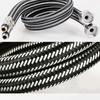 Faucet accessories 2PCS 60cm stainless steel nylon braided hose bathroom heat-resistant faucet basin sink kitchen hose G1/2 G3/8