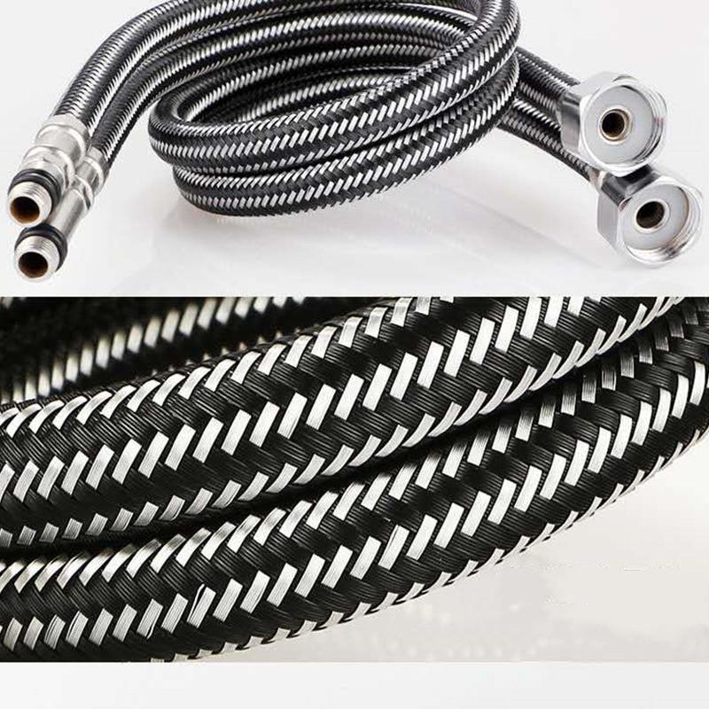 Faucet accessories 2PCS 60cm stainless steel nylon braided hose bathroom heat-resistant faucet basin sink kitchen hose G1/2 G3/8